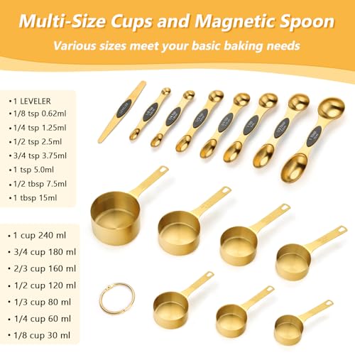 Magnetic Measuring Cups & Spoons Set for Cooking