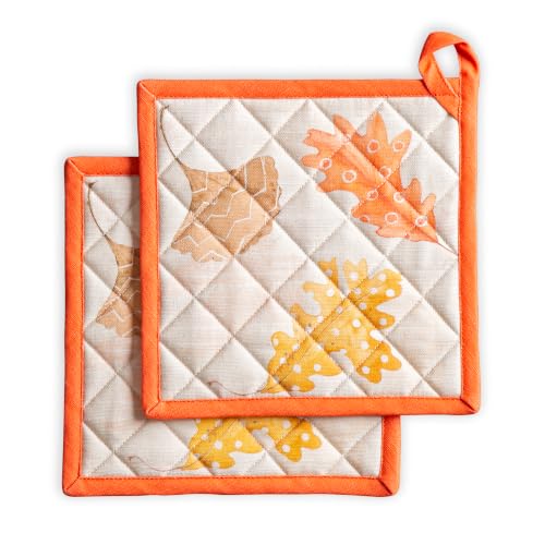 Pot Holders 100% Cotton Potholders (103 - Colours of Autumn / 8" x 8" (Pot Holder Pack of 2))