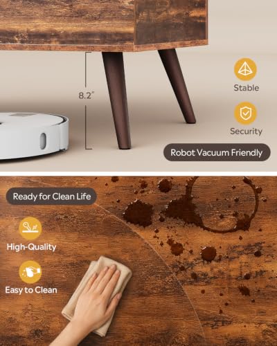 Lift Top Coffee Table with Hidden Storage (Classic Brown / 39" with Shelf)
