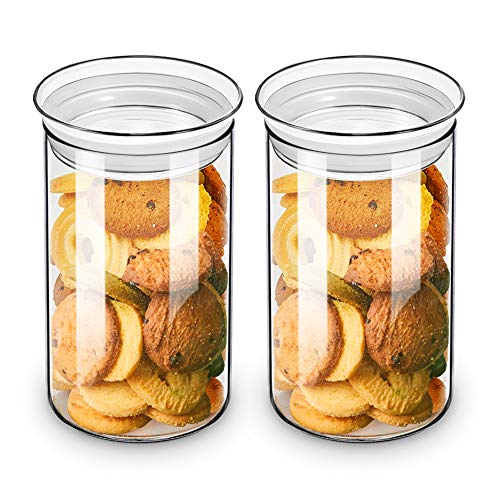 Glass Jars with Airtight Lid Set of 2 (Clear / 8-37oz 2Pack)