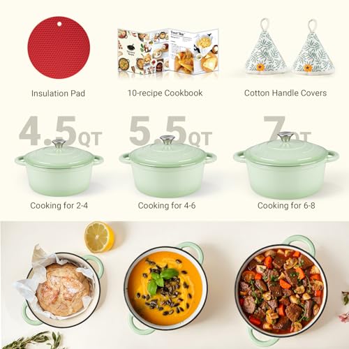 Enameled Cast Iron Dutch Oven (5.5 Quart / Verdant)