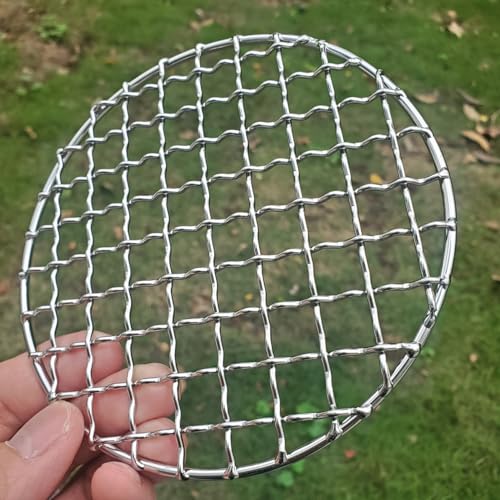 2Peices Backpacker Bushcraft Grill Grate Stainless Steel BBQ Cooking Grill Mesh Campfire Grill Square Round for Camping
