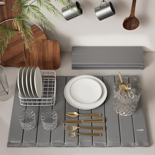 Stone Drying Mat for Kitchen Counter (PU-Grey)