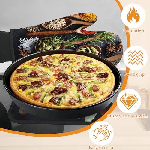 Cooking Herbs Spices Oven Mitts and Pot Holders Set (4 Count)