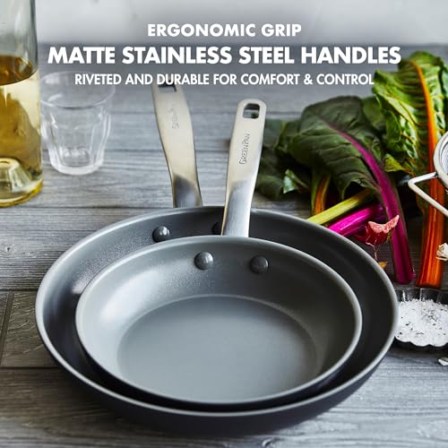 Chatham Hard Anodized Healthy Ceramic Nonstick 8" and 10" Frying Pan Skillet Set (8" and 10" Frying Pan Skillet Set / Gray)