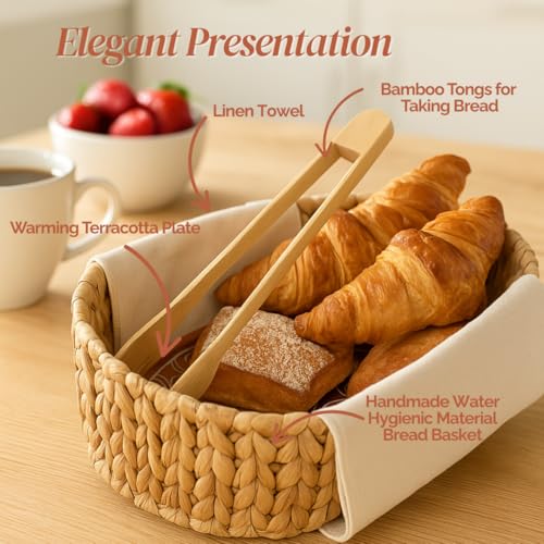 Bread Basket with Warmer & Tongs (Modern)