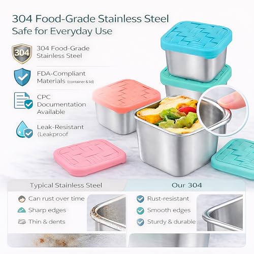 8PC 6oz Stainless Steel Snack Containers with lids (Deep Tones)