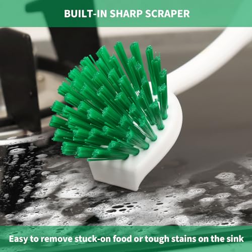 Dish Brush with Handle (Green)