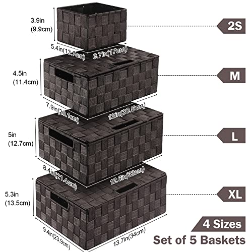 Storage Baskets with Lids (5 Count)
