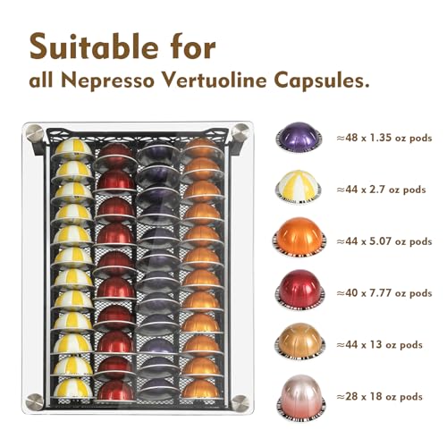 Crystal Tempered Glass Coffee Pod Drawer Organizer