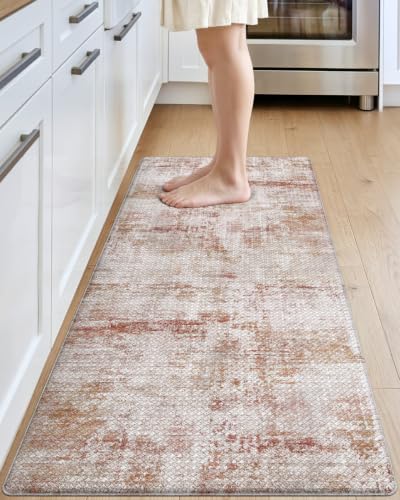 Kitchen Floor Mats Cushioned Anti Fatigue Runner Rug 23x86 Red (Red / 86"L x 23"W x 0.4"Th)
