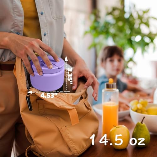 14.5oz Soup Thermo for Hot Food Kids Vacuum Insulated Food Jar Twist (Purple)
