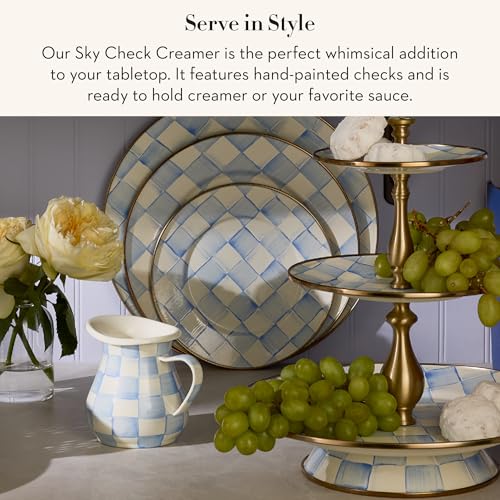 Enamel Creamer (Sky Check)