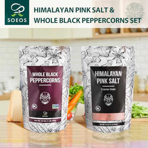 Pink Salt 32Oz + Rainbow Peppercorns 12Oz (44 Ounce)