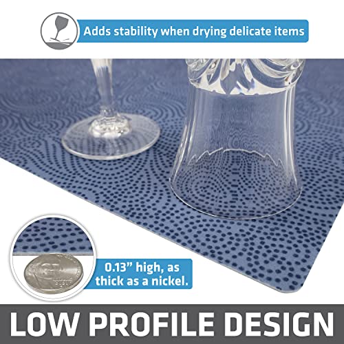 Jumbo XL Dish Drying Mat (Borage Blue Stucco / 19" x 24")