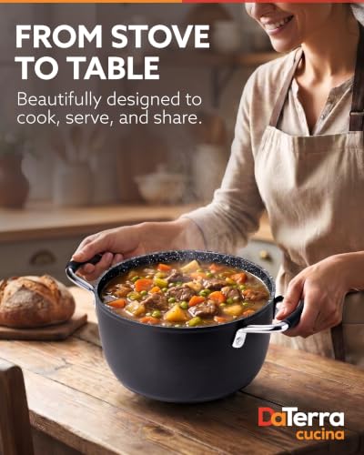 Nonstick Ceramic Dutch Oven Pot w (5 Quarts)