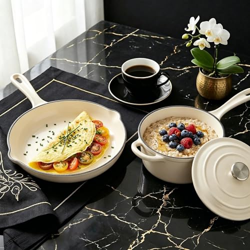 Enameled Cast Iron Cookware Set (White I)
