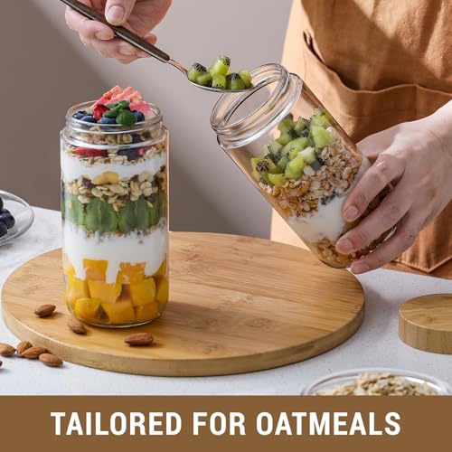 4 pack 24oz Glass jars with Airtight Lids (Natural-4-24oz)