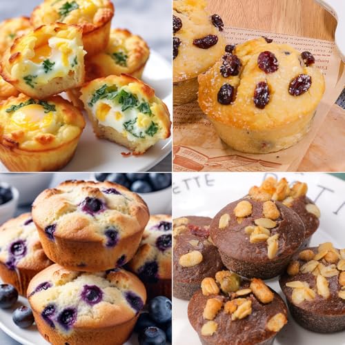 Silicone Muffin Pans for Baking (Creamy Confetti / Regular & Mini)