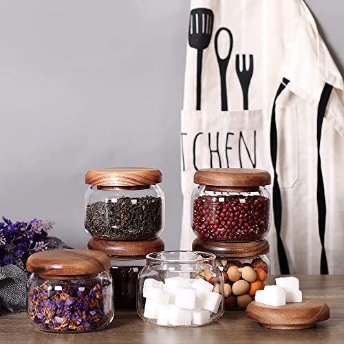 Kitchen Canisters Set of 6 (6set Mini Acacia Lids)