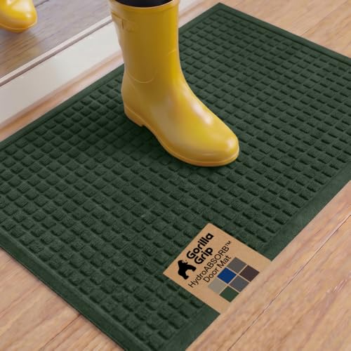 HydroABSORB Door Mat for Indoor Outdoor Use (Green / 35" X 23")