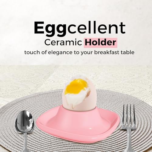 Soft Boiled Egg Cups (4 Pack / Square Style, Pink)