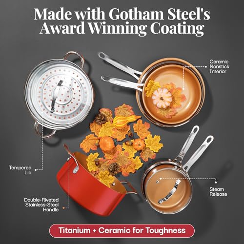 20 Pc Pots and Pans Set Nonstick Cookware + Bakeware Set (Red / 20 Piece Set)