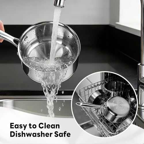 Sauce Pan with Glass Lid (1 QT / Silver)