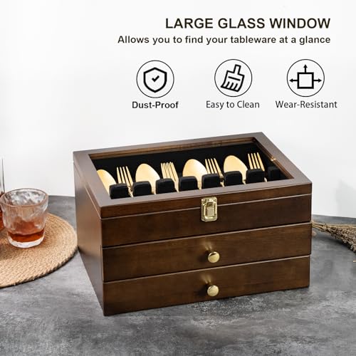 Silverware Box (3 Layer Walnut)