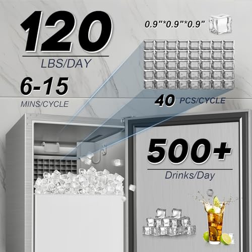 Under Counter Ice Maker Machine (120LBS/DAY-Foam Door)