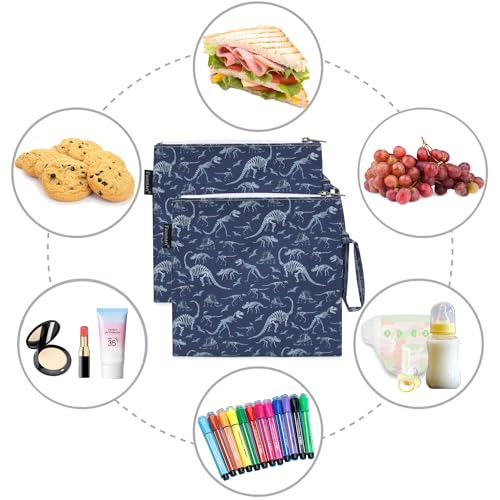 Reusable Sandwich Bag (Large, 2 Packs - Dinosaur Fossil)