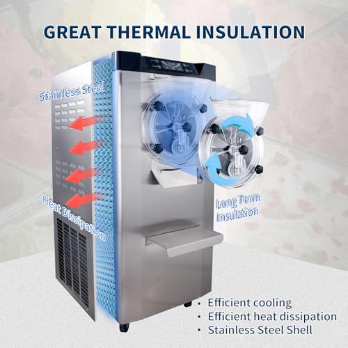 2000W Commercial Hard Ice Cream Machine (6.3Gph tall)