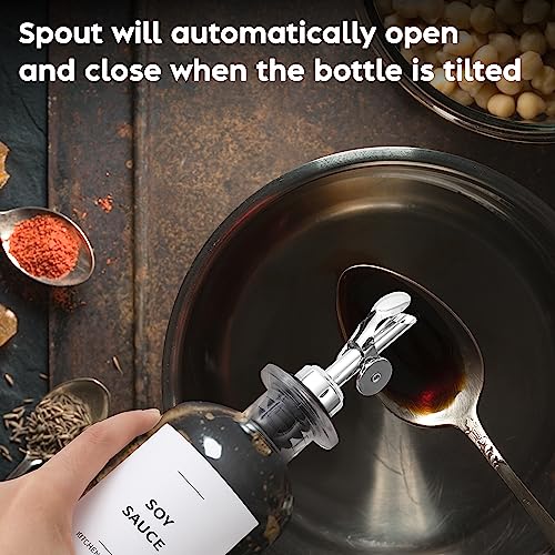 Olive Oil Dispenser Bottle (11.8 fl oz (4-Pack) / Silver)