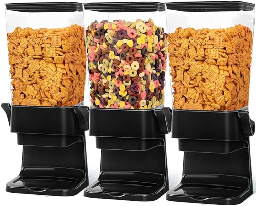 Cereal Dispenser Countertop 3pcs (Black & 3pcs)