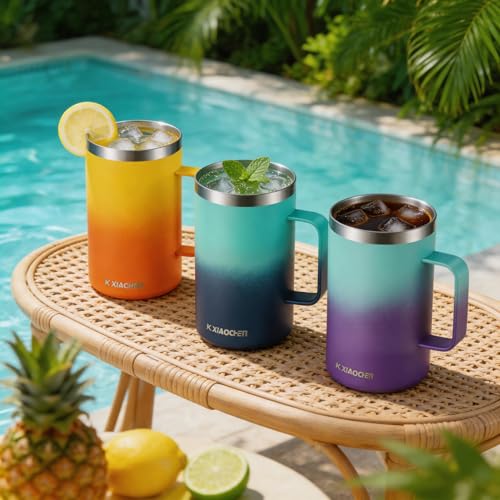 20 oz Insulated Coffee Mug (A1.Green Purple / 20 ounces (1 pack))