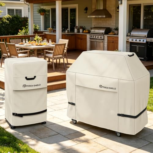 40 inch Outdoor Smoker Cover 24W x 18D x 40H inch (24"W x 18"D x 40"H / Beige)