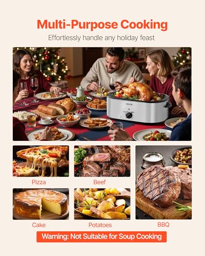 Roaster Oven 24QT Electric Turkey Roaster Oven (Silver / 24QT)