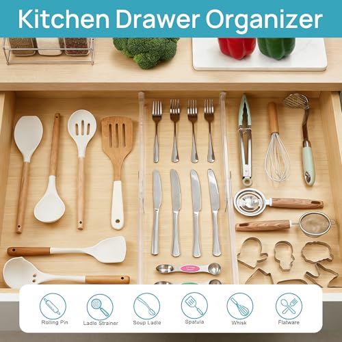 4 Pack Shallow Drawer Dividers (2.36" H, 12.5"-20.8" L)