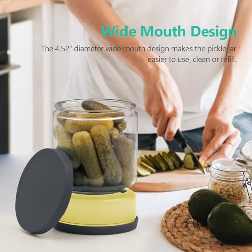 Airtight Glass Pickle and Olive Container (Midnight Blue)