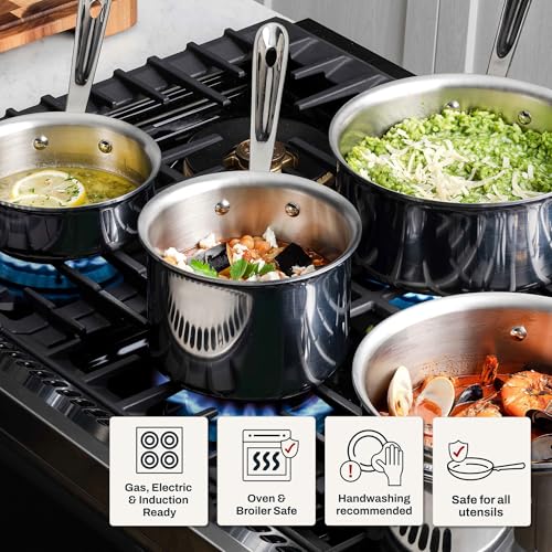 D3 Stainless Steel 1.5 Qt Saucepan with Lid (1.5 Quarts)