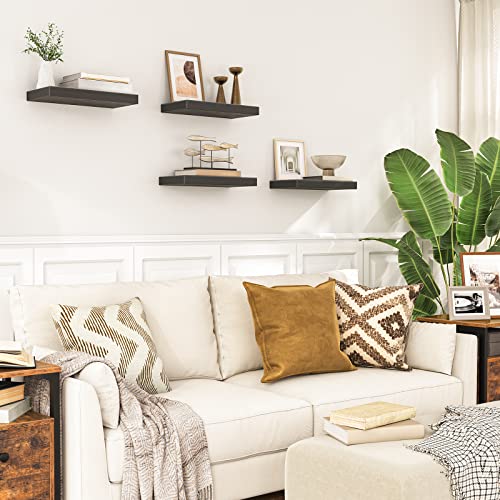 Floating Shelves for Wall (Black / 15.7 Inches)