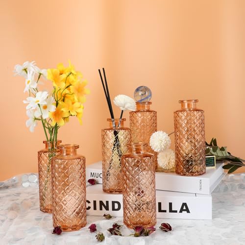 Glass Bud Vase (Amber / Small Vase(6 Pcs))