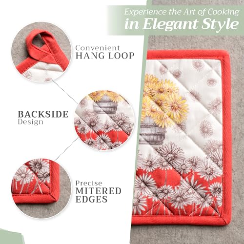 Pot Holders 100% Cotton Potholders (109 - Bagatelle / 8" x 8" (Pot Holder Pack of 1))