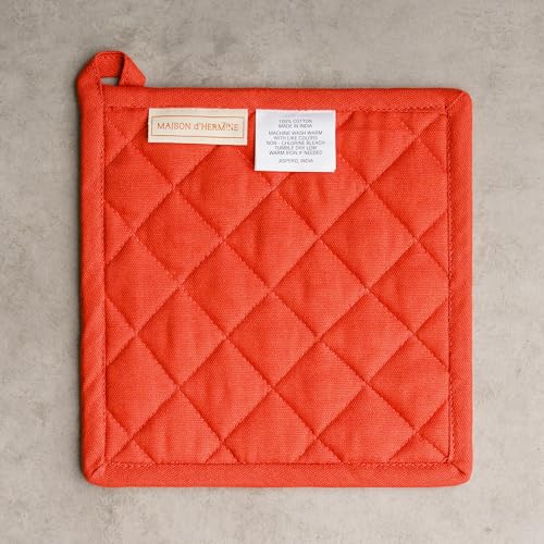 Pot Holders 100% Cotton Potholders (056 - Amarante / 8" x 8" (Pot Holder Pack of 1))