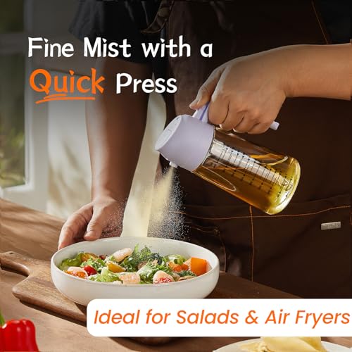 16oz 470ml Glass Olive Oil Sprayer for Cooking (Periwinkle)
