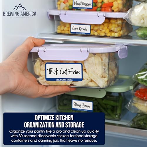 Dissolvable Food Labels for Food Containers (Old Glory Blue)