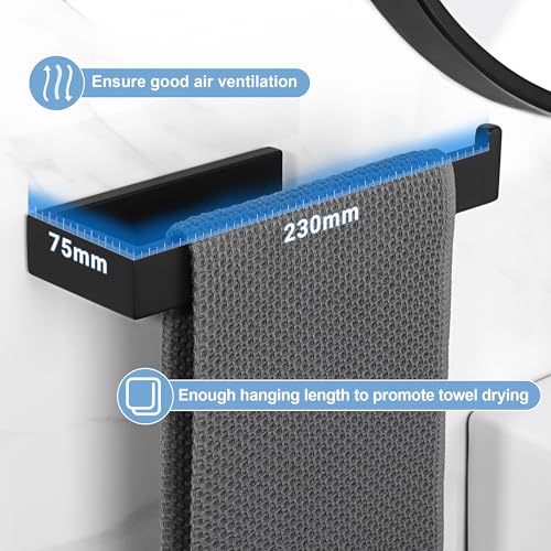 Bathroom Hand Towel Holder (Matte Black)