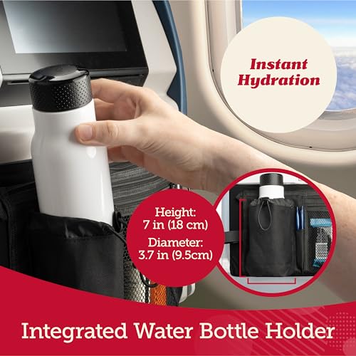 Airplane Tray Table Cover with Pocket Storage (Premium Black)