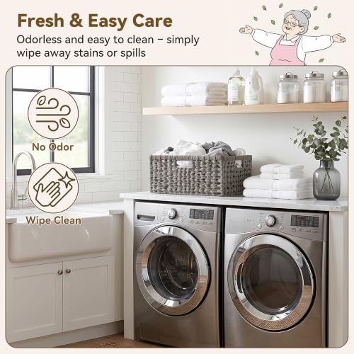 Wicker Baskets for Organizing (Gray / 16½"L x 13"W x 7½"H)