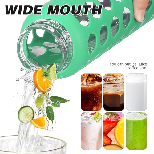 Glass Water Bottle (Green / 24 Ounces)